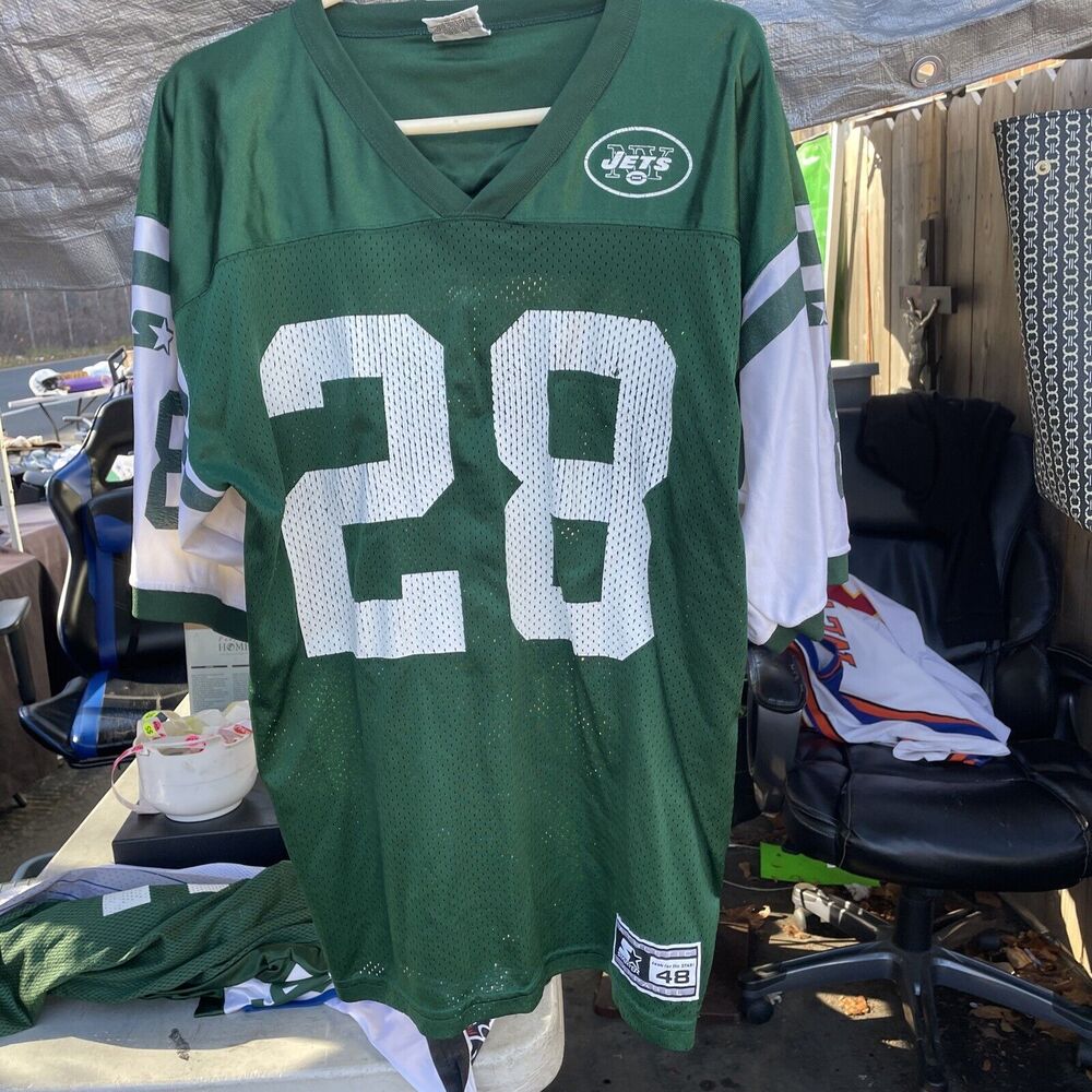 Vintage Nike Mens Green White 2000’s Curtis Martin New York Jets Jersey 48/L